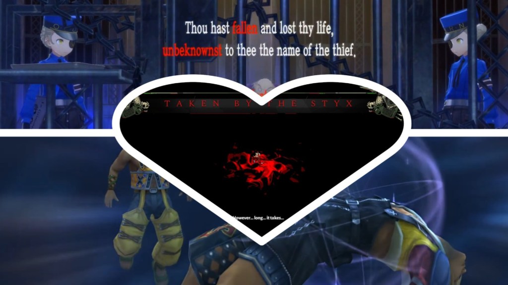 Persona 5 Royal, Hades and Final Fantasy X Game-Over Screens/Healing